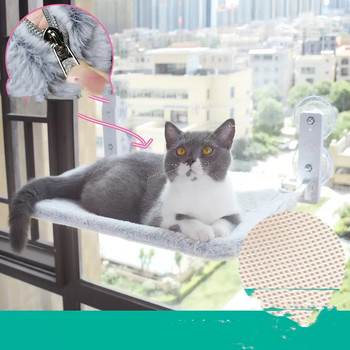 Tyson and Fate's Foldable Suction Cup Window Cat Hammock